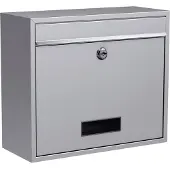 Basi BK 900, Väggmonterad brevlåda, Rostfritt stål, Rostfritt stål, Vågrät, nyckel, 1 styck
