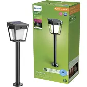 Philips LED-markspettslampa Nissa UE, plast, IP44, Svart, Syntetmaterial, Modern
