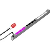 Rittal PDU Basic - Kraftdistributionsenhet - AC 400 V - 11 kW - 3-fas - utgångskontakter: 18 (18 x power CEE 7/3) - 0U - 3 m sladd