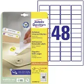 Avery L4736REV-25 Universaletiketter 45.7 x 21.2 mm Papper Vit 1440 st Repositionerbart Bläckstråleskrivare, Laser, Laser, färg, Kopiator,