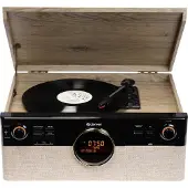 Denver MRD-180 Retro stereoanläggning DAB+, Bluetooth, CD, Kassett, Skivspelare Svart, Trä