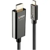 Lindy USB Anslutningskabel USB-C-kontakt, HDMI-A-kontakt 5.00 m Svart 43315 4K UHD USB-C-skärmkabel