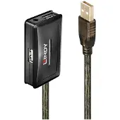 Lindy USB-kabel USB 2.0 USB-A kontakt, USB-A uttag, USB-A uttag, USB-A uttag, USB-A uttag 10.00 m Grå 42635