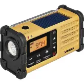 Sangean Utomhusradio MMR-88 FM, AM Batteri-laddningsfunktion, Ficklampa, uppladdningsbart, Solcellspanel, Handvev Svart, Gul