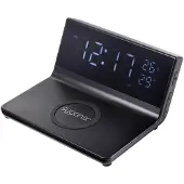 Sygonix SY-5459860 Väckarklocka Elektronisk Svart (matt) Larmtider: 2