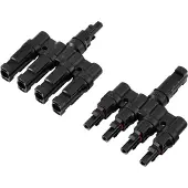 TRU COMPONENTS 4 gånger PV-grenkontaktset TC-13805800 Svart Innehåll: 2 st