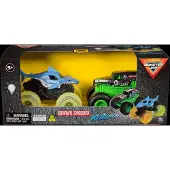 Monster Jam Trucks - 1:43 - 2-pack -Gravgrävare/Megalodon m. Lju - - One Size - Bil