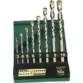BRÜDER MANNESMANN M54309 Sten-spiralborr set 3 mm, 4 mm, 5 mm, 6 mm, 7 mm, 8 mm, 9 mm, 10 mm Cylinderskaft 1 st
