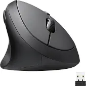Perixx PERIMICE-719 L Ergonomisk mus Trådlös Optisk Svart 6 Knappar 800 dpi, 1200 dpi, 1600 dpi Ergonomisk