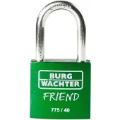 Burg wachter 39451 Hänglås 40.00 mm Ny låsning Grön Nyckel