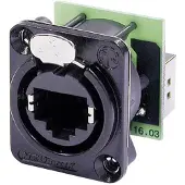 Neutrik NE8FDP-B, RJ-45, Svart, Grön, Silver, Honkoppling, Rak, Cat5e, Nickel/Guld