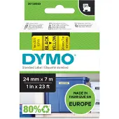 Dymo Tape D1 24mm svart på gul