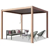 PRIMEYARD 3x3m Pergola, Lamelltak, anodiserad