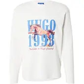 HUGO T-shirt 'Nevalon' ljusblå / brun / konjak / vit