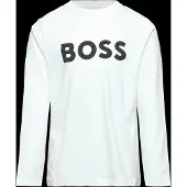 BOSS Tröja - Vit m. Marinblå - - 16 år (176) - Tröja
