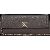 Calvin Klein Clutchväska 'Emblem Pebble Grain Chain Strap Clutch' mörkbrun