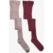 Minymo Strumpbyxor - 2-pack - Solid Rib - Rose Smoke - - 116/122 - Strumpbyxor