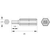 Bernstein 6-HX25-25 6-HX25-25 Sexkants-Bit Drivning: 1/4 Output: Sexkant 2.5 mm 25 mm