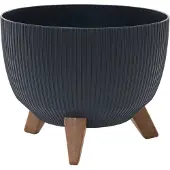 Garden Siena OSLO STRIPE LA957-82 blomkruka i polypropen, antracit
