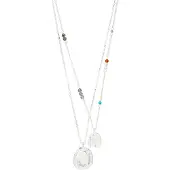 Pilgrim Halsband 'Here' ljusblå / ljuslila / silver / pärlvit