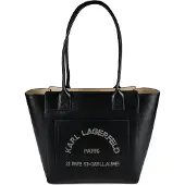 Karl Lagerfeld för kvinnor. B3W30096 Svart Medium Daily-väska (OSFA), Casual, Hud