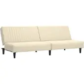 vidaXL Bäddsoffa 2-sits gräddvit sammet