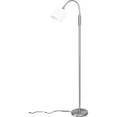 TRIO Leuchten Golvlampa Tommy, Aluminium / grå / zink, Vardagsrum / matsal, Textil / tyger / siden, Modern, Golvlampa