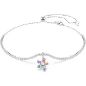 Swarovski Halsband blå / orange / rosa / silver