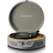 Lenco LS-66GY - skivspelare med högtalare och AT-3600 pickup, grå