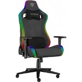 Genesis Trit 660 RGB - Spelstol - ergonomisk - fällbar - armstöd - T-formad - lutning - svängtapp - tyg - svart, grå