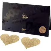 Bijoux indiscrets Flash - glittriga hjärtformade bröstvårtsklistermärken (guld)