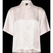 BOSS Pyjama shirt in satin with monogram jacquard