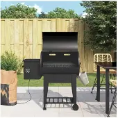 vidaXL Pelletsgrill med bottenhylla Svart 94 cm Järn, Grill, Träpelletsgrill, Träpelletsrökare, 360068