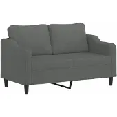 vidaXL Soffa 2-sits mörkgrå 140 cm tyg