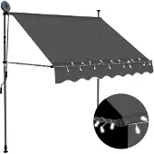 vidaXL Handvevad Markis med LED, 100 cm, Antracit