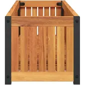 vidaXL Odlingslåda 80x30x27,5 cm massivt akaciaträ och stål
