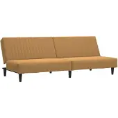 vidaXL Bäddsoffa 2-sits brun sammet