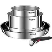 Tefal Lot 5 delar - - Ingenio Emotion L897S504 - Avtagbart handtag 3 punkter 10 kg - Rostfritt stål bas aluminium - För alla typer av spisar inklusiv