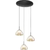FABAS LUCE Pendellampa Lucille, dimbar, Svart, Vardagsrum / matsal, Glas
