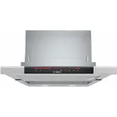 Bosch Serie | 8 DFS067K51 - Kåpa - teleskopisk - Fördjupning - bredd: 52.4 cm - djup: 29 cm - utsug och återcirkulering (-) - med inbyggd motor - rostfritt stål
