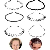 INF 6-pack vågformade metalldiadem, metallpannband Black