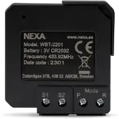 Nexa Nexa: WBT-2201 Inbyggnadsändare batteri På/Av/Dimmer 2 kanaler