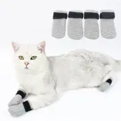 INF Anti-Scratch Mjuka Husdjur Skor, 4 pack Gray S