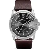 Diesel Analog klocka 'Master Chief' mörkbrun / svart / silver