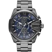 Diesel DZ4329 Mega Chief Chronograph Blå urtavla Gunmetal jonpläterad herrklocka