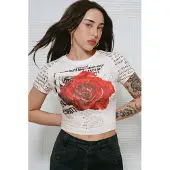 Desigual T-shirt röd / svart / vit