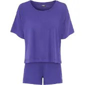 LASCANA Kort pyjamas violettblå