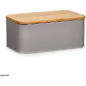 Zeller Bamboo Metaline dubbel skärare med bambus skärbladsskena, grå, 2-i-1