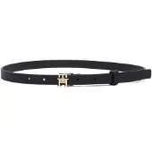 Tommy Hilfiger Leather TH Monogram Plaque Buckle Belt