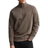 Gant för män. 2008005 Shield-tröja med halv dragkedja brun (XXL), Casual, Bomull, Taupe